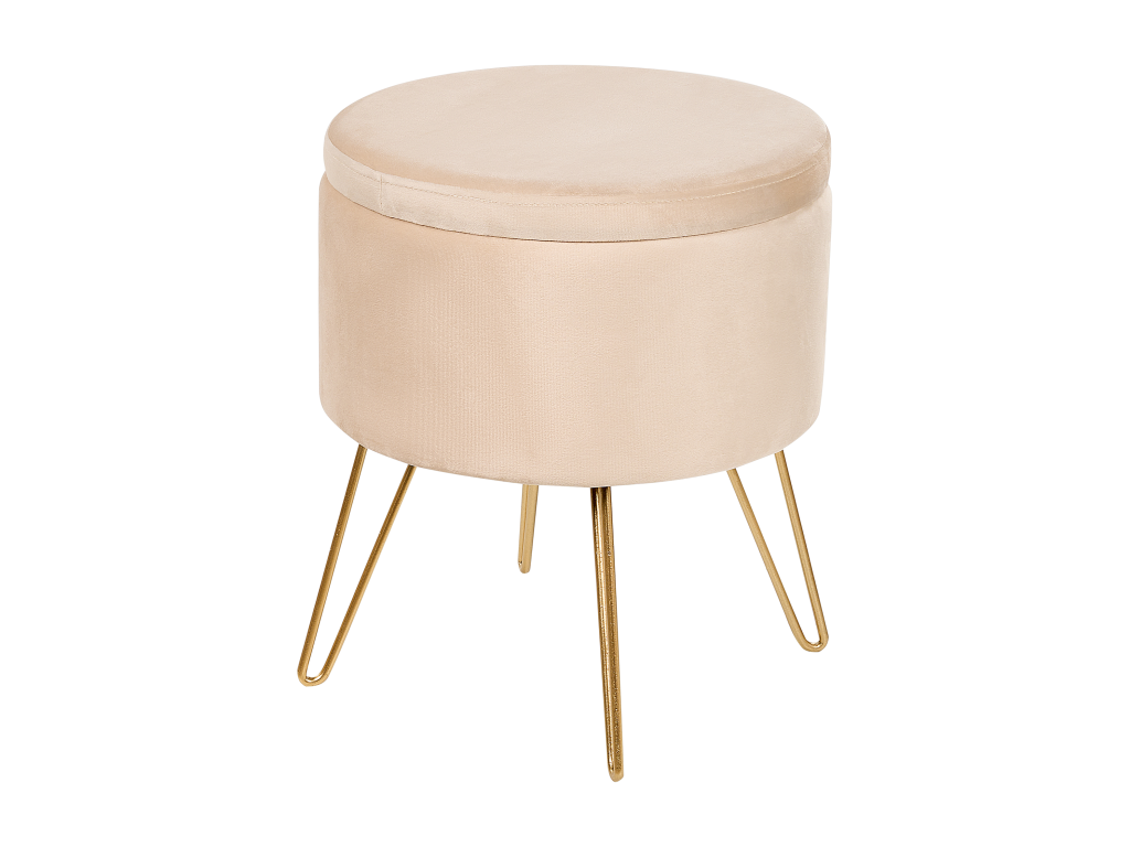 Pouf de rangement Artigeo Velours 42 cm 42 cm Crème SEIZ96932