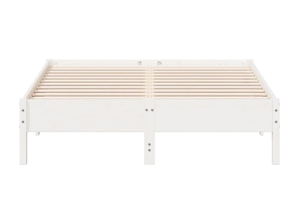 Cadre de lit sans matelas blanc 160x200 cm bois de pin massif ZHGO48600
