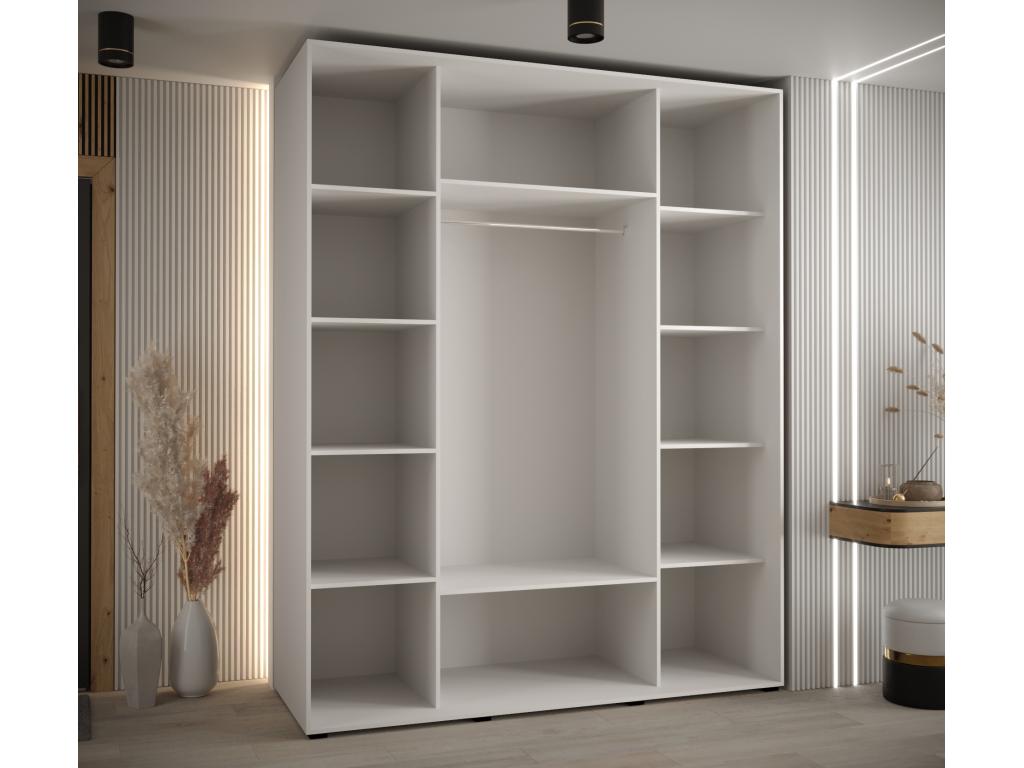 ARMOIRE Chezlova 1 ¨¤ PORTES COULISSANTES 205.2/190/60 3 Portes Blanc/Blanc VYOP62091