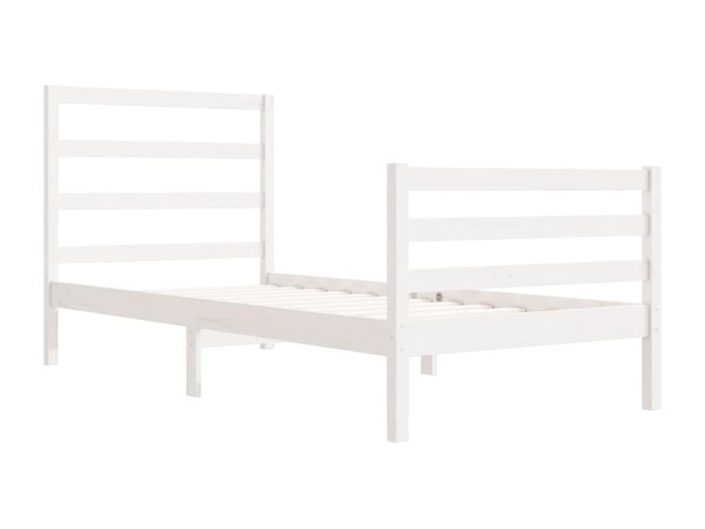 Cadre de lit sans matelas blanc bois de pin massif 90x190 cm SXYI30069