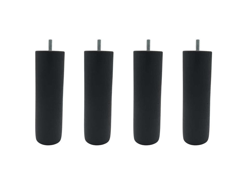 4 pieds cylindriques bois anthracite 20 cm ADVO44406