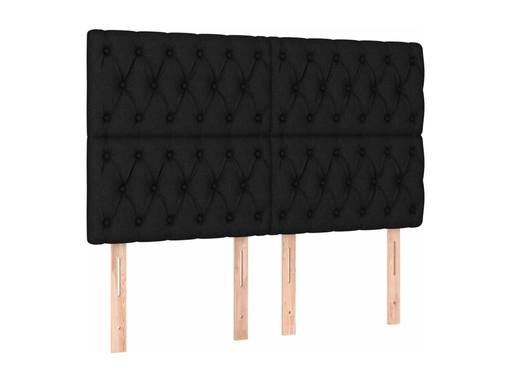 Sommier ¨¤ Chezlova de lit avec matelas Noir 140x200 cm Tissu XHRE77048