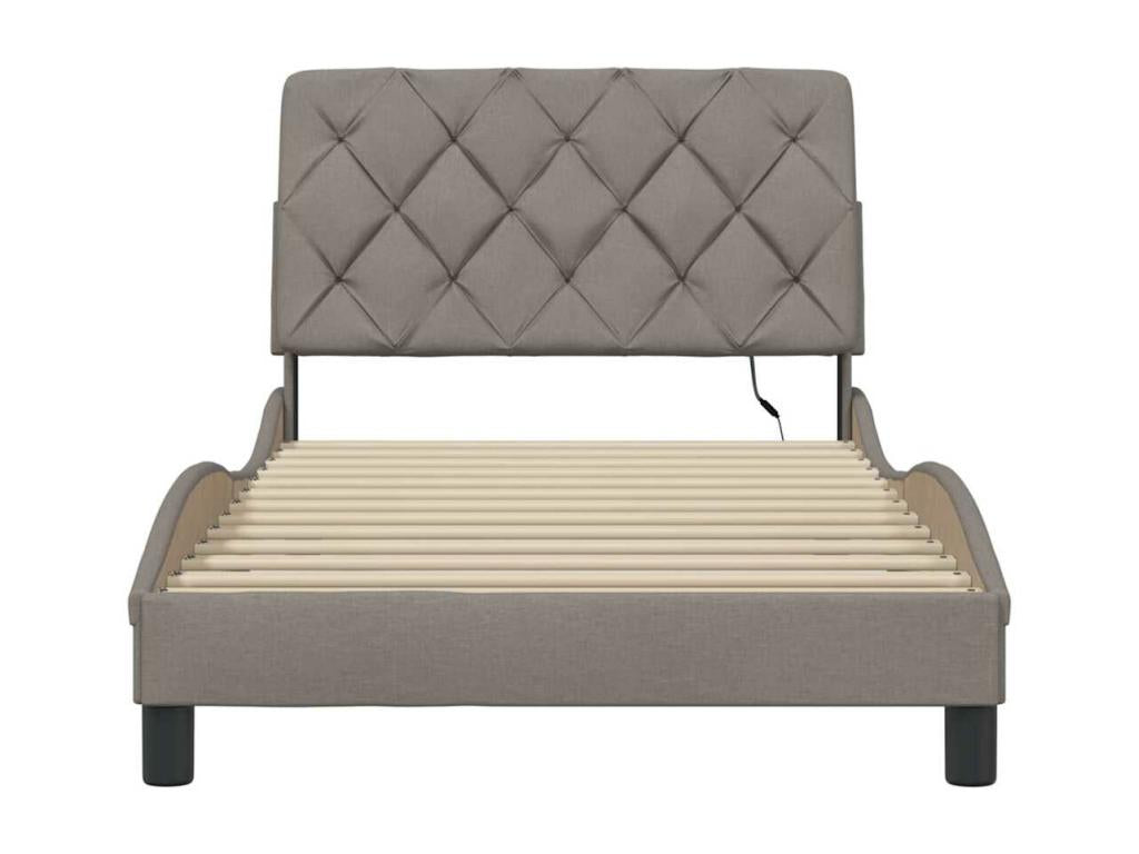 Cadre de lit avec LED sans matelas Chezlova 100x200 cm tissu HLIN98538