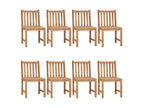 Chaises de jardin 8 pcs avec coussins Bois de teck massif 17 NDJH24258