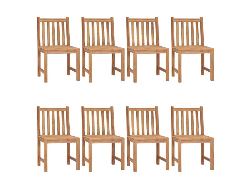 Chaises de jardin 8 pcs avec coussins Bois de teck massif 17 NDJH24258