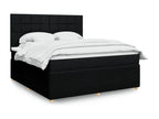 Sommier ¨¤ Chezlova de lit avec matelas Noir 180x200 cm Tissu FWIS84129