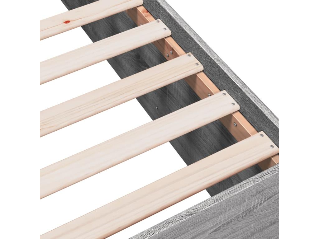 Cadre de lit Chezlova gris 75x190 cm bois d'ing¨¦nierie PGCL80130