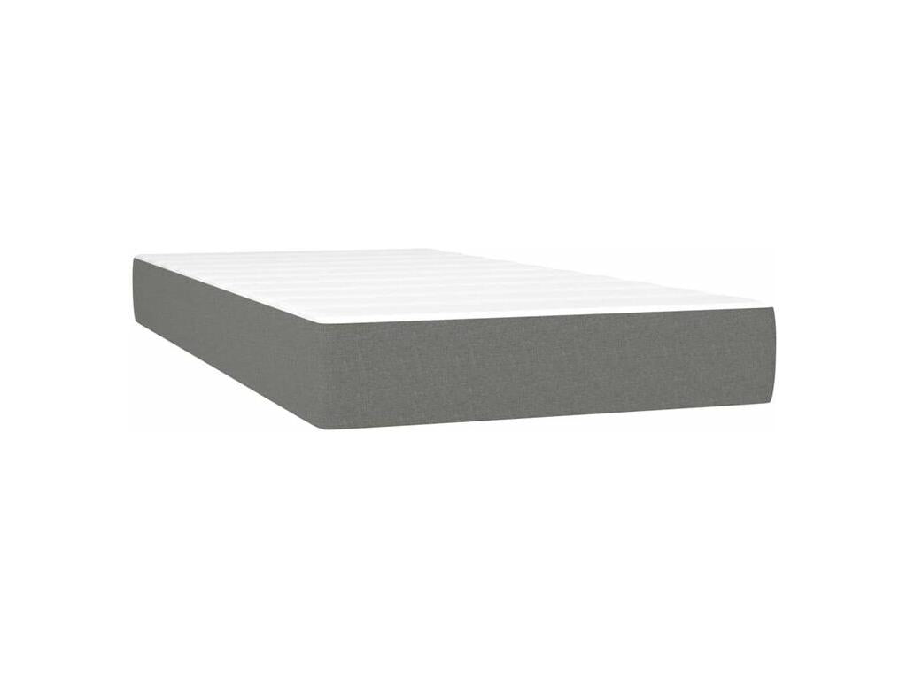 Sommier ¨¤ Chezlova de lit avec matelas Gris fonc¨¦ 100x200 Tissu DXLT96243