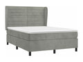 Lit ¨¤ sommier tapissier et matelas Gris clair 140x200cm Velours OXTG81356