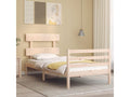 Cadre de lit avec tête de lit 90x200 cm bois massif WVOK38294