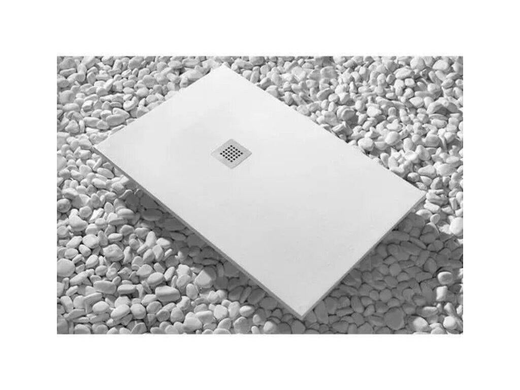 Receveur de Douche 95x200 cm Chezlova Slim Blanc en R¨¦sine Synth¨¦tique et Poudre de Marbre Avec Drain Libre WBLX07779