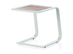 Table d'appoint de chaise longue en aluminium blanc PQJN69550