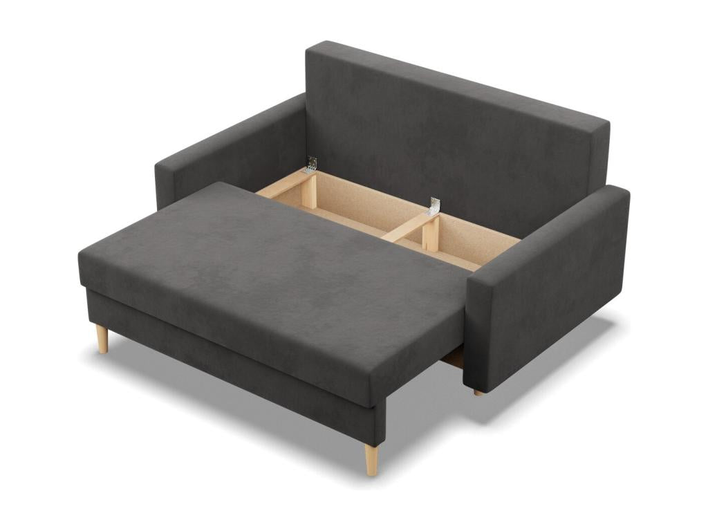 Canap¨¦ 2 places avec fonction sommeil Coussin réversible Gris CMXH53415