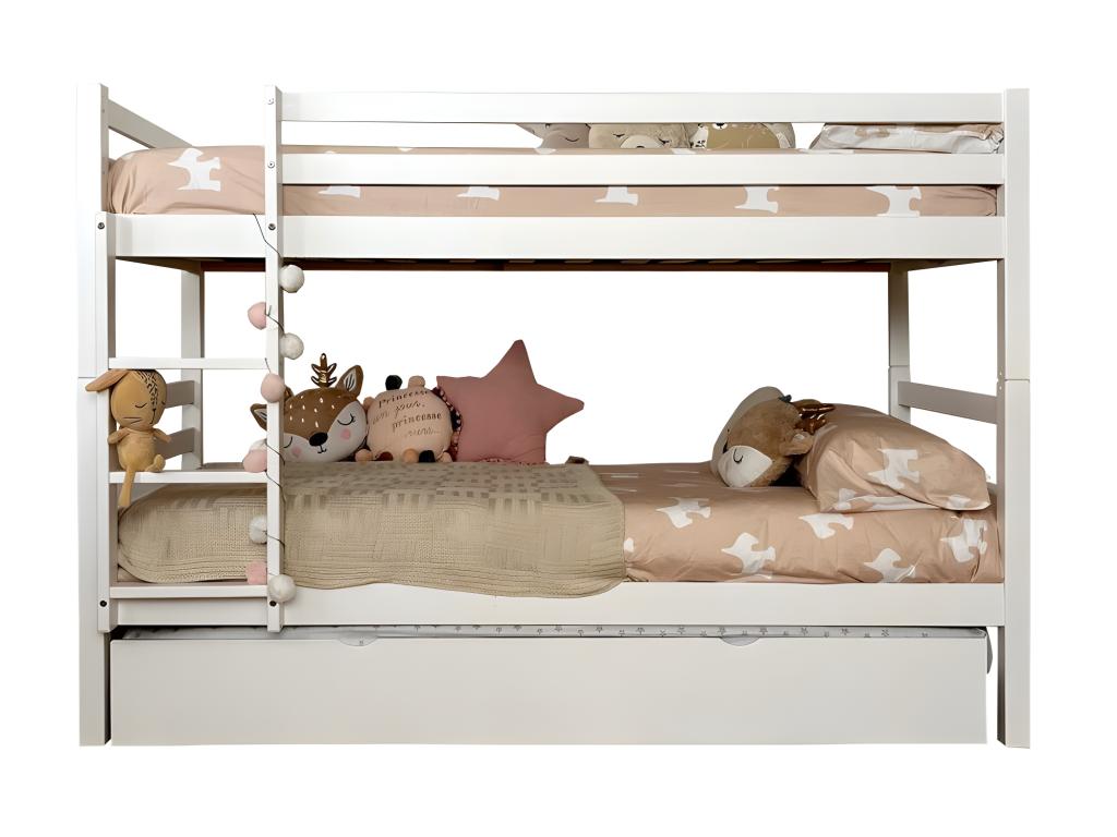 Lit superpos¨¦ bois blanc 90x195cm TFDM97062