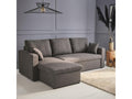 Canap¨¦ d'angle convertible en tissu gris chin¨¦ fonc¨¦ - Decohaute - 3 places- fauteuil d'angle r¨¦versible coffre rangement lit modulable AACK10668