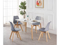 Artigeo - Ensemble Salle ¨¤ Manger Moderne - Table Blanche 4 Chaises Grises - Design Scandinave DFKU71108