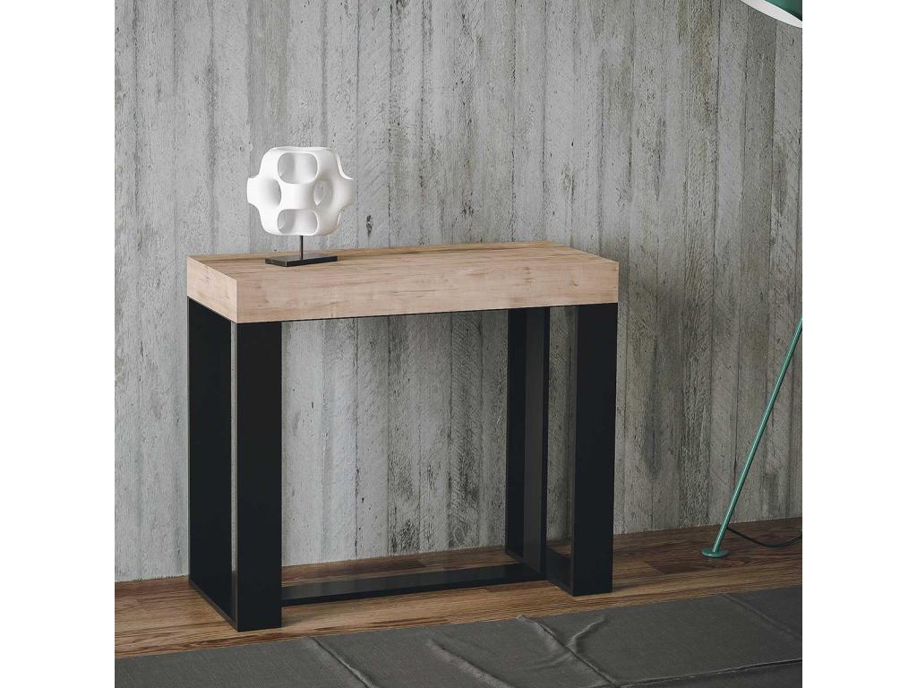 Console extensible 90x40/300 cm Artigeo Premium Chêne Nature cadre Anthracite IWGH30563
