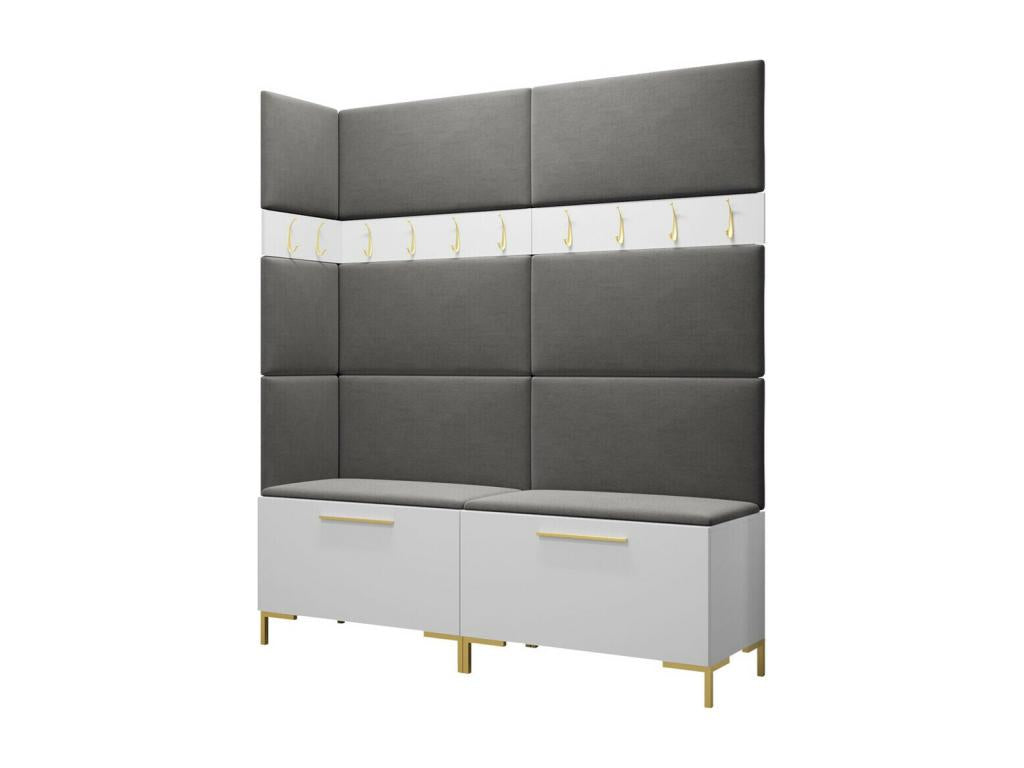 Meuble d'entrée Decohaute 104 196x168x46cm Blanc Stratifié - Tapisserie IWSM93984