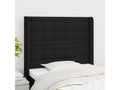 Tête de lit avec oreilles Noir 103x16x118/128 cm Tissu PJPK40430