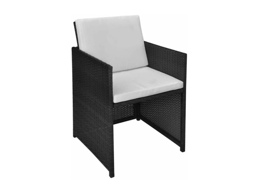 Table rectangulaire et 8 chaises de jardin en résine tressée noire Chezlova 2 QIHA50800