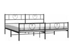 Cadre de lit en métal avec tête de lit-pied de lit noir 193x203 OCVS98443