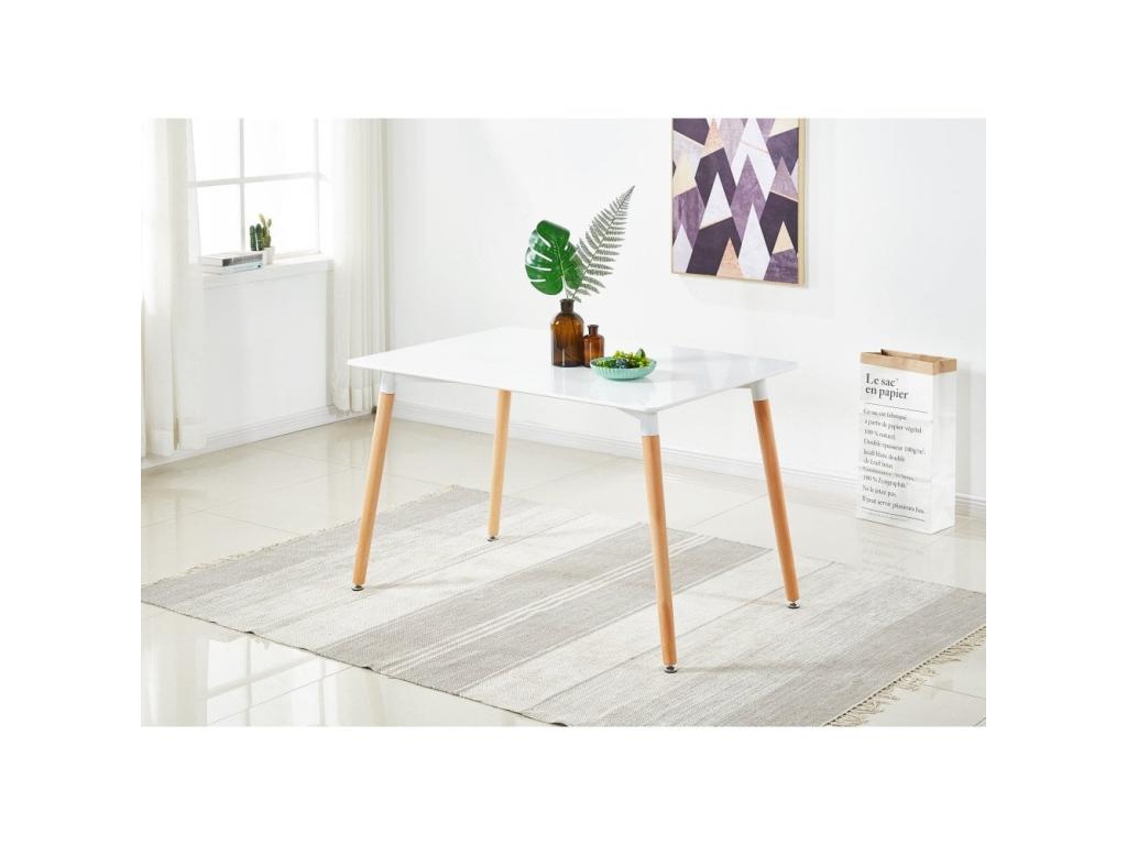 Artigeo - Ensemble Salle ¨¤ Manger Moderne - Table Blanche 4 Chaises Grises - Design Scandinave DFKU71108