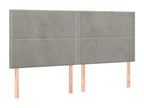 Tête de lit 4 pièces Gris clair 80x5x78/88 cm Velours AORL90840