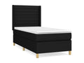 Sommier ¨¤ Chezlova de lit avec matelas Noir 90x190 Tissu KIJE96047
