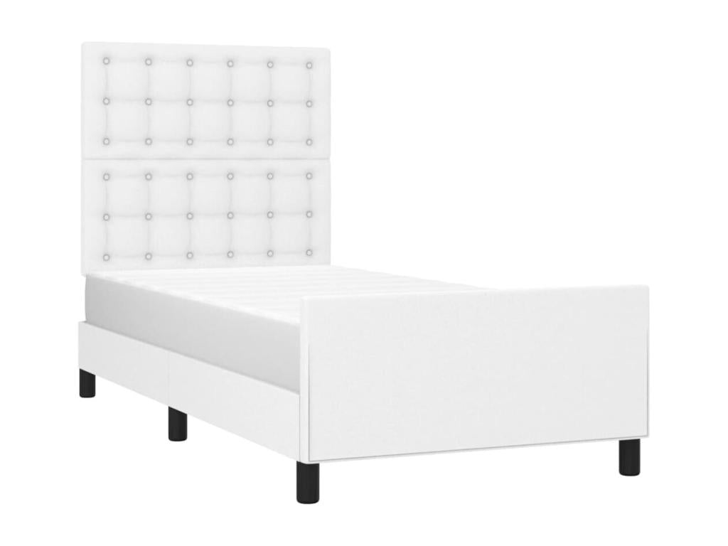 Cadre de lit sans matelas blanc 90x190 cm similicuir MWNS43517