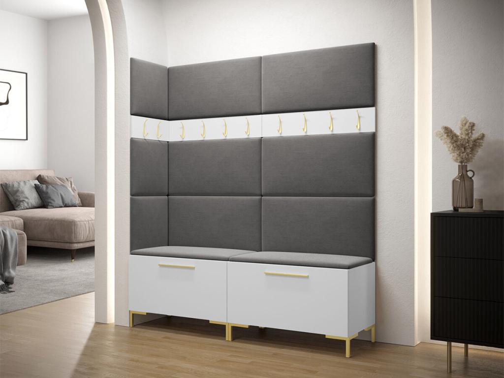 Meuble d'entrée Decohaute 104 196x168x46cm Blanc Stratifié - Tapisserie IWSM93984